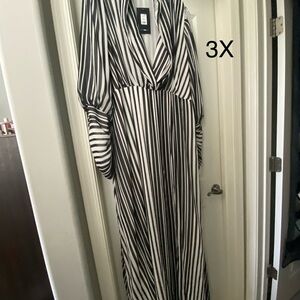 Black and White Striped Maxi Dress